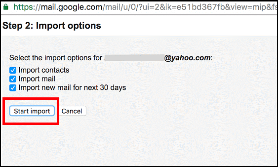 Start to Import Yahoo Mails to Gmail