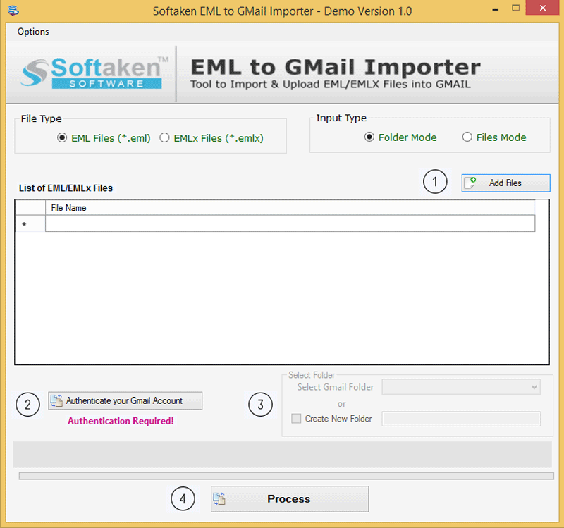 Select EML to Gmail
